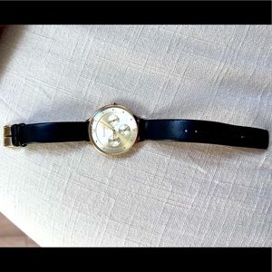 Skagen genuine black leather women’s watch